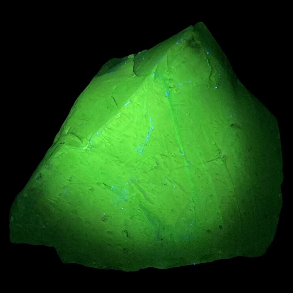 Dark‎ Cobalt Art Glass Cullet Glowing Uranium Manganese Slag Glass #4GX263